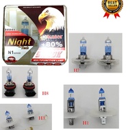 KAIER +80 SUPER BRIGHT CAR HEADLIGHT BULB H1 H3 H7 H8 (5000K) 2 UNIT 1 SET