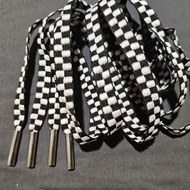 2 pieces of aglet chess pattern jogger straps - premium aglet checkered flat pants straps