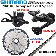 【Spot goods 】SHIMANO DEORE M4100 Groupset Mountain Bike 1x10-Speed 42T 46T 50T SL+RD+SUNSHINE+HG54 M