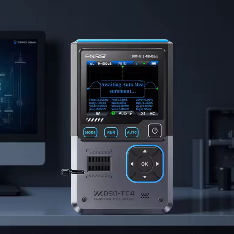 FNIRSI DSO-TC4 Digital Oscilloscope 10MHz 48Ms/s Transistor Zener Diode Tester Electronics Component
