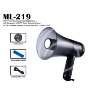 ML-219 Rechargeable Power Megaphone Loud Hailer with Siren, USB, Bluetooth & Rechargeable Battery
