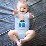 Baby Boss Blue Short Sleeves Romper Cartoon Baby Onesie Baby Boss Clothing