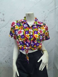 Hw#77เสื้อสงกรานต์เสื้อลายดอก แฟชั่นสงกรานต์