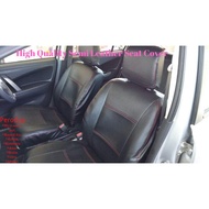 🔥High Quality🔥Perodua Axia/Myvi/Bezza/Kelisa/Kenari/Kembara/Viva/Kancil Red Lining Semi Leather Seat Cover