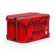 可口可樂 - 可口可樂無糖汽水(迷你罐裝) 200ml x 6 #mini