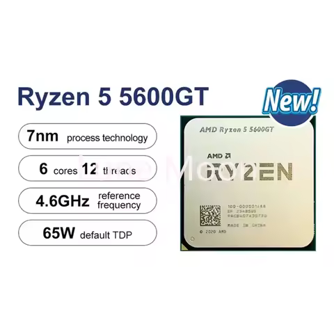 R5 5600GT/5600/5600g 3.6 GHz 6-Core 12 Thread CPU Processor 7NM L3=16M,Slot AM4 Fanless New AMD Ryze