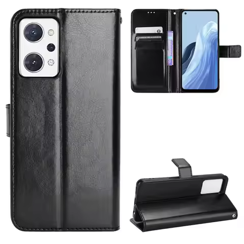 For OPPO Reno 9A 7A Case Luxury Flip PU Leather Wallet Lanyard Stand Case For Oppo Reno 9 A 7 A Reno