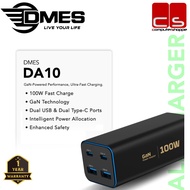 Dmes DA10 100W GaN Fast Charger USB C USB A 4 Port PD QC Compact Adapter for Laptop Phone Travel Use