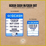 ✒ ❤ ⊙ GCash laminated signage | Cash in Cash out Signage | Gcash cash in/cash out | signboard