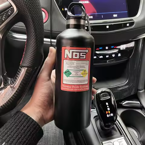 NOS water bottle motorcycles car insulation cup 500ML stainless racing style car interior decoration