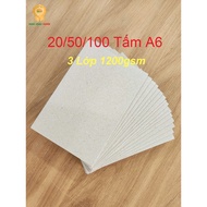 (20/50/100 A6 Sheets) 1200gsm 3-Layer Cardboard Cardboard Sheet for Making Handmade Items, Scrapbook