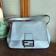 Fendi classic vintage gray big mamma leather shoulder bag tote 經典中古復古絕版真皮灰色手袋托特包#803