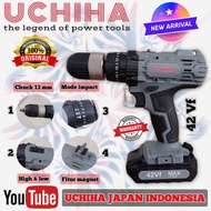 Bor Baterai Cordless Drill Uchiha 42V UC-42VF Fullset 2 Baterai