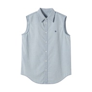 คลาสสิกวินเทจ 90s ล้างสีฟ้า เดนิม แขนกุด พรางหุ่น เสื้อผ้าฝ้าย 100 เฮฟวี่เวทผู้หญิงสบายๆแฟชั่นฤดูร้อ