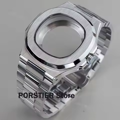 40mm Watch Cases Square 316L Steet Sapphire Glass For Modified Nautilus Seiko nh38 Nh35 Nh36 Movemen