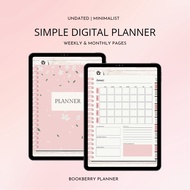 Digital Planner | Simple Undated monthly & weekly Planner for iPad Planner, GoodNotes Planner