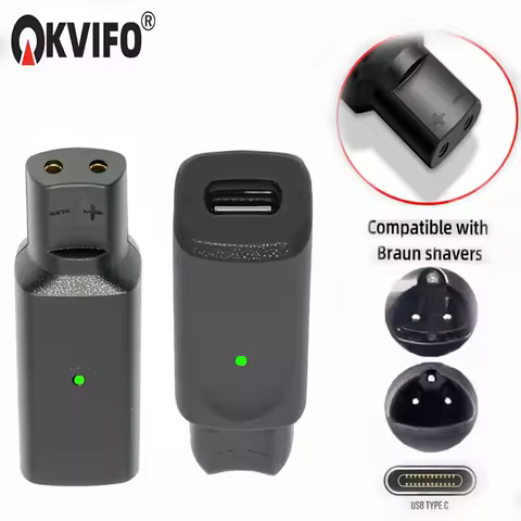 KVIFO12V 0.4A Type-C Shaver Adapter PD Charging Converter for Braun Series 3 5 7 9 6 1 XT5 Electric 