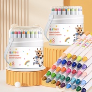 Huilin English Version 4 Colors Water-Soluble Color Painting Stick Washable Silky Oil Pastel Not Dir