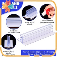 80 Pcs Sign Holder Advertising Clips KT Board Clips Removable Adhesive Base Sign Holders Acrylic Par