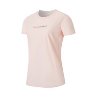 Xtep Women T-Shirt 2023 New Sports High-Elastic Running Slim Training Breathable Top Pink White