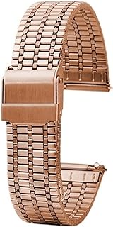 Thin Stainless Steel Metal Men's Women's Watchband 18mm 20mm 22mm For Longines For TISSOT For Casio Watch Strap Bracelet (Color : Rose gold, Size : 18mm)