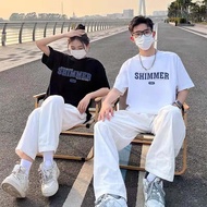 (24 Hours Delivery) Korean Cotton 1 Short-Sleeved T-Shirt Oversize CMDXY11037 Cartoon Letters Loose 