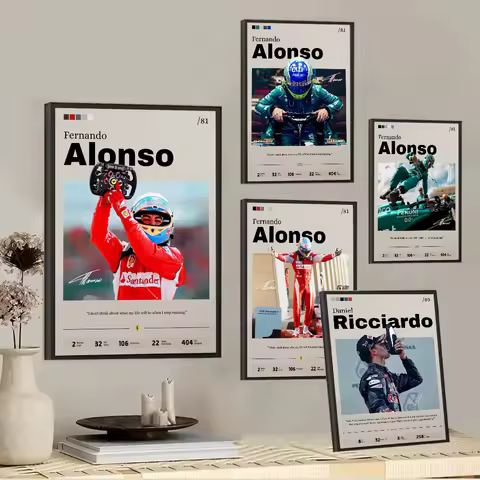 F1 Formula 1 Racer Legend Poster Wall Art Print Poster Decorative Mural Modern Home Decor Birthday G