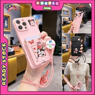 Samsung A32 A33 A34 A35 A36 A52 A52s A53 A54 A55 A56 A71 3D mickey minnie card slot lanyard matte tp