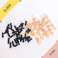 MATA Chic Knots - 5 Pairs (10 pcs) Amigurumi Eyes Round Doll Eyes 5 mm Safety Eyes/