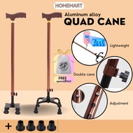 Aluminum Adjustable Quad Cane Lightweight Tungkod For Elderly Stick 4 Legs Trusty Cane Generalhome
