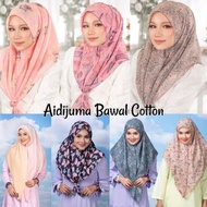 Tudung bawal murah Aidijuma printed square scarf cotton voile bidang 45 hijab muslim fashion style cantik love ironless