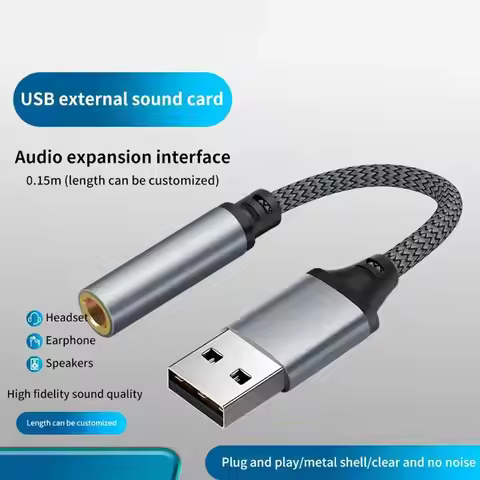 USB To 3.5mm Jack USB External Sound Card 2 In 1 Adapter 3 5mm Interface For EarPods Earphone Comput