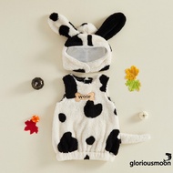 GLORIOUSMOON-Baby Dalmatian Dog Costume Winter Warm Sleeveless Tops Plush Animal Costume with Hood