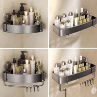 IKEE Suction Cup Bathroom Corner Rack Wall-mount Aluminum Shampoo Holder Toiletries Holder Bathroom Accessories Organiser