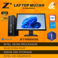 HP Z WORKSTATION - INTEL XEON PROCESSOR  / 16GB DDR4 RAM / 256GB SSD STORAGE / 24" INCH FHD IPS MONI