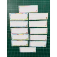 Combo of 10 plastic-laminated White Rectangular Magnetic Cards, 21 x7cm, built-in magnets to stick t