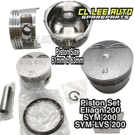 PISTON 1 SET ELEGAN 200 / SYM 200 / SYM VTS 200 PISTON SIZE 61MM / 61.25MM / 61.50MM / 61.75MM / 62M