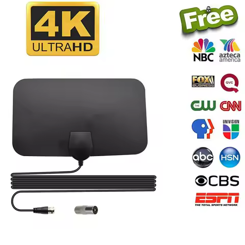 1080P 4K 13ft Cable 50 Miles Range TV Antenna Digital HD Antena Indoor HDTV 1080P 4K 13ft Cable DVB-