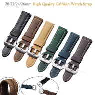 20/22/24/26mm High Quality Calfskin Watch Strap for Seiko for Rolex 1908 Watch Band Vintage Leather 