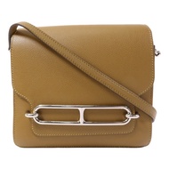 HERMES Evercolor皮革Roulis Mini銀扣肩背袋Alezan
