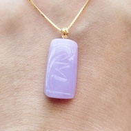 【親翠】天然翡翠 冰紫羅蘭紫竹節純銀鎖骨鏈 節節高升