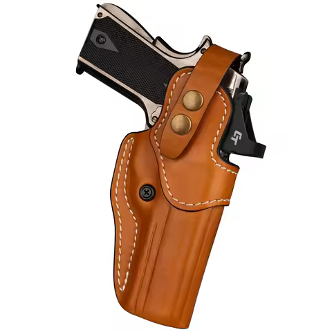 OWB Leather Holster for 1911 5' 4.25' 4' Barrel Optic Ready With/Without Rail Fits Kimber Colt Sprin