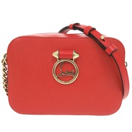 成色極佳的 Christian Louboutin LoubirouxRED皮革單肩包，紅色，0815 [二手] Christian Louboutin