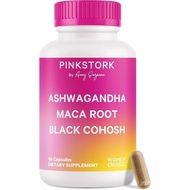 Pink Stork Ashwagandha, Maca Root & Black Cohosh Natural Perimenopause & Hormone Balance Supplement 