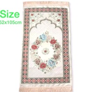 Tukri Satin Flower Embroidered Prayer Rug Small mini Polyester Prayer Rug