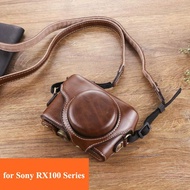 ♨♕ↂ Leather Camera Case Bag for Sony RX100 Series VII VI VA V IV III II M1-M7 Full Protect Camera Co