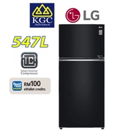 LG Top Freezer Fridge in Black Glass Finish Inverter Refrigerator (547L) GN-C702SGGM