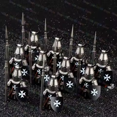 Medieval Knights Building Blocks Warrior Soldiers Crusaders Hospital Teutonic Knight Legion Figures 