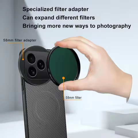 4 in 1 Lens 58mm Filter Kit CPL ND UV Star with Magnetic Wireless Charging Phone Case for iPhone 17 