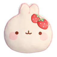 Aurora® Playful Molang Squishy Strawberry Molang Macaron Stuffed Animal - Endearing Charm Design - W